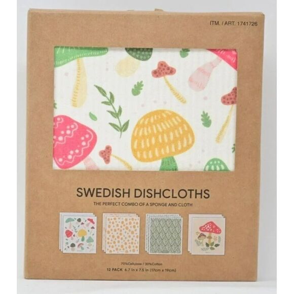 Swedish Dishcloths 12-Piece Set Boho The Perfect Combo of a Sponge and Cloth - Picture 1 of 6